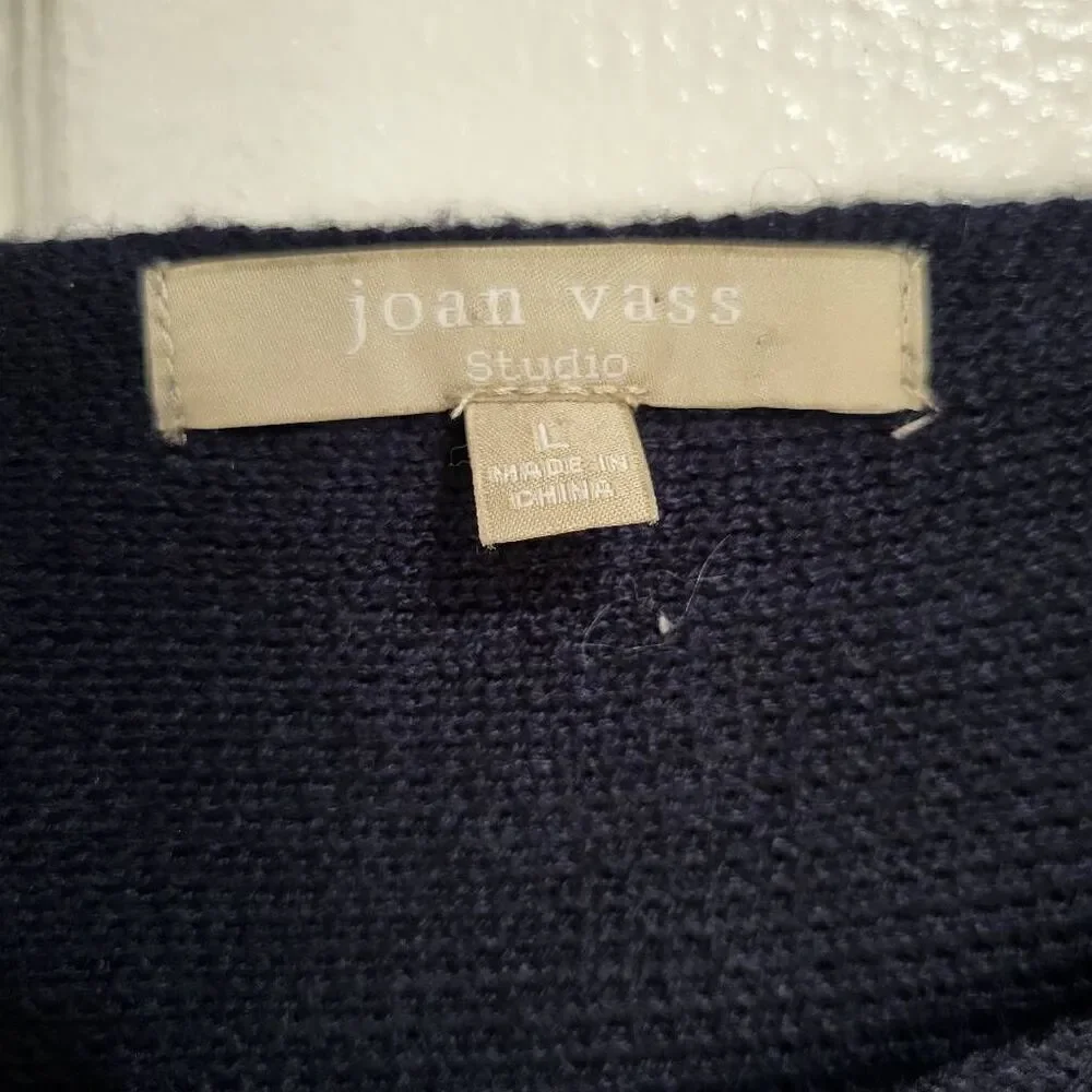 Joan‎ vass studio navy sweater sx lg - Picture 3 of 7